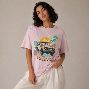 Ford Bronco graphic tee womens large baby pink island summer graffiti y2k